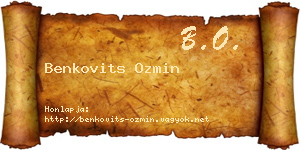 Benkovits Ozmin névjegykártya